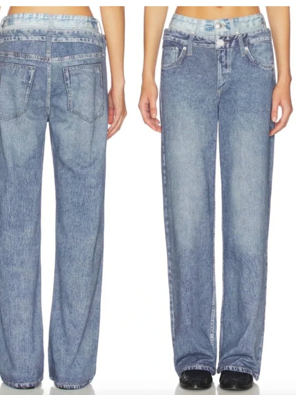 rag & bone Miramar Dark Double Indigo Combo Terry Logan Jeans NWT $298